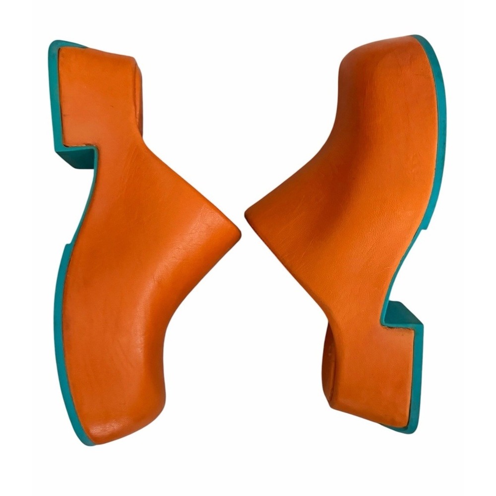 Miista Leather Mules Clogs Orange Women's Size 39 (US Size 9) - Picture 7 of 10